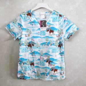 Scrubstar top winter theme